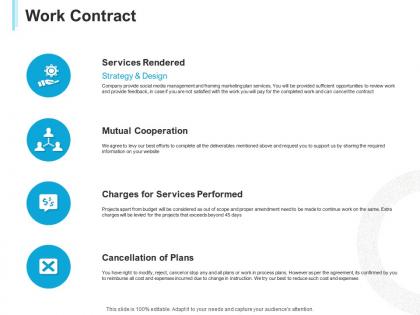 Work contract services performed ppt powerpoint presentation layouts samples