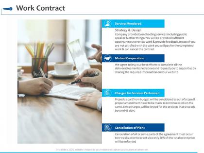 Work contract services rendered ppt powerpoint presentation visual aids files