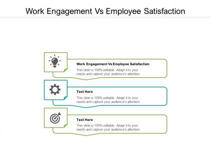 Work engagement vs employee satisfaction ppt powerpoint presentation ideas inspiration cpb