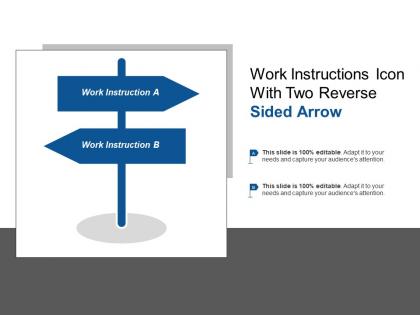 Work instructions icon with two reverse sided arrow