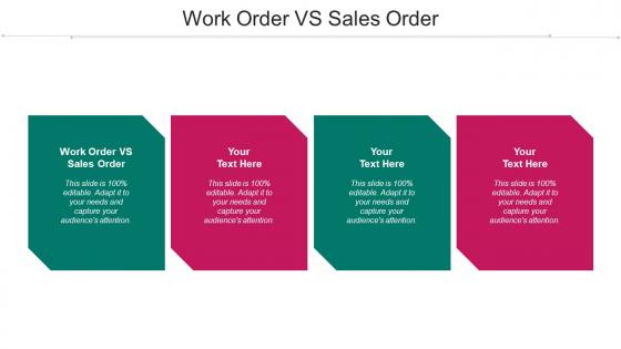 Work Order Vs Sales Order Ppt Powerpoint Presentation Gallery Format Ideas Cpb