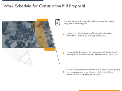 Work schedule for construction bid proposal ppt powerpoint presentation inspiration outline