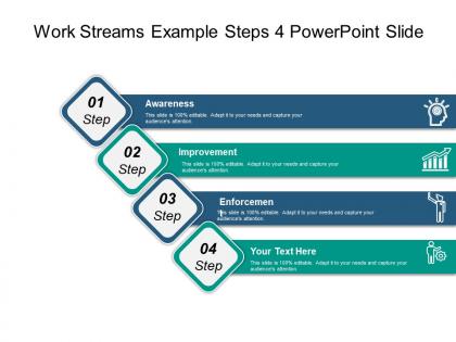 Work streams example steps 4 powerpoint slide