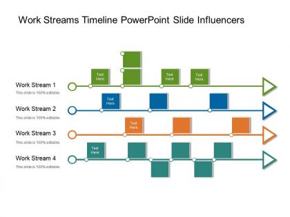 Work streams timeline powerpoint slide influencers