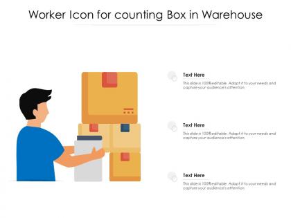 Worker icon for counting box in warehouse