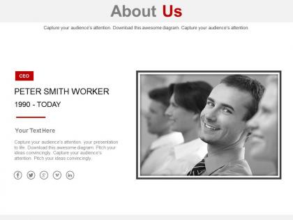 Worker information photo about us powerpoint slides
