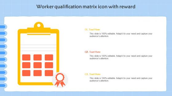 Worker Qualification Matrix Icon With Reward