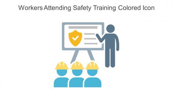 Workers Attending Safety Training Colored Icon In Powerpoint Pptx Png And Editable Eps Format