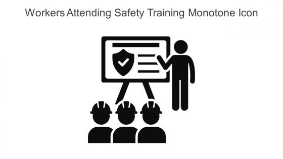 Workers Attending Safety Training Monotone Icon In Powerpoint Pptx Png And Editable Eps Format