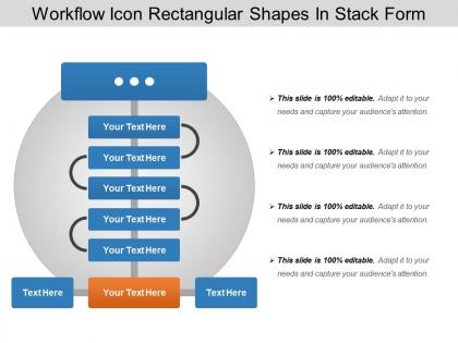 Workflow icon rectangular shapes in stack form
