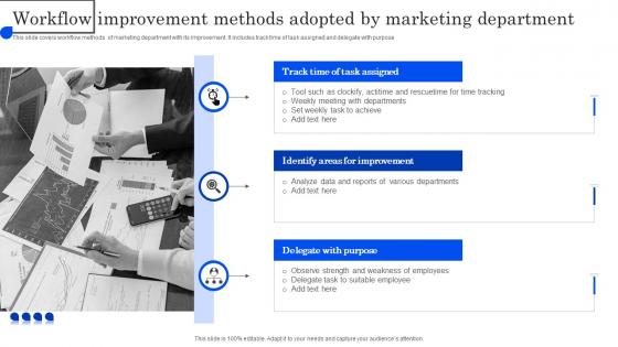 Workflow Improvement Methods Adopted By Marketing Department