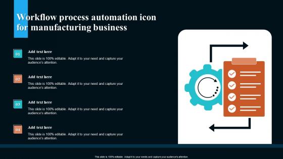 Workflow Process Automation Icon For Manufacturing Business
