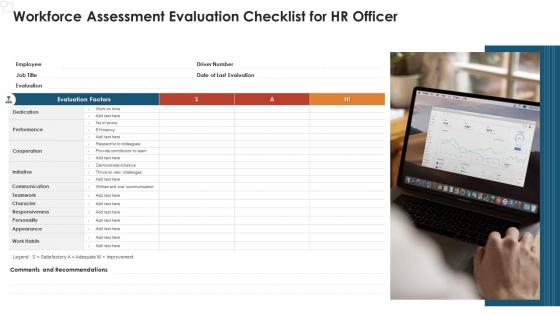 Workforce assessment evaluation checklist for hr officer