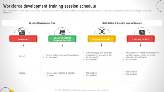 Workforce Development Training Session Schedule Efficient Talent Acquisition And Management