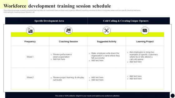 Workforce Development Training Session Schedule Streamlined Workforce Management