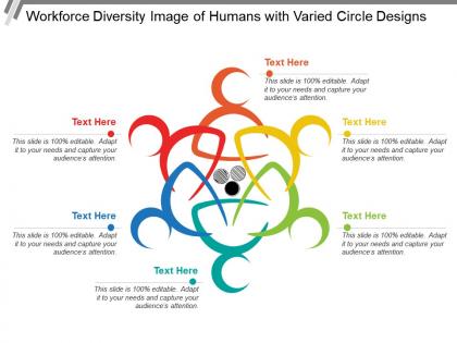 Workforce diversity image of humans with varied circle designs
