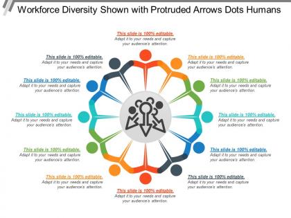 Workforce diversity shown with protruded arrows dots humans