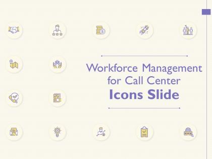 Workforce management for call center icons slide ppt powerpoint presentation inspiration example