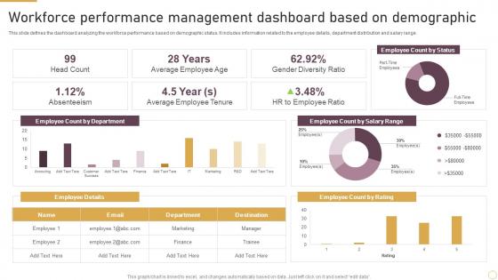 Workforce Performance Management Dashboard Based On Demographic