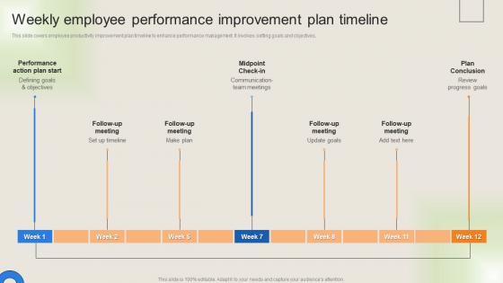 Workforce Performance Management Plan Weekly Employee Performance Improvement Plan Timeline