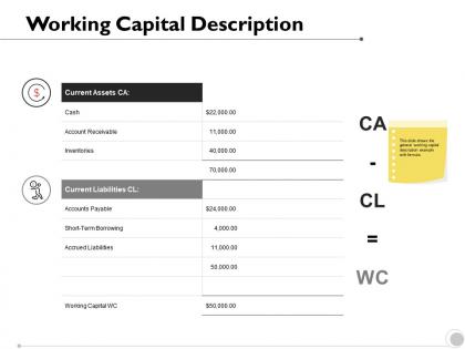 Working capital description account receivable management powerpoint presentation icons