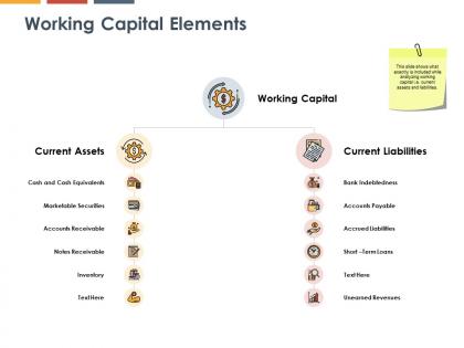 Working capital elements inventory revenue ppt powerpoint presentation icon influencers