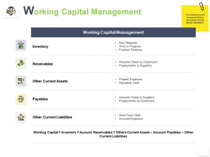 Working capital management other current assets ppt powerpoint presentation ideas introduction