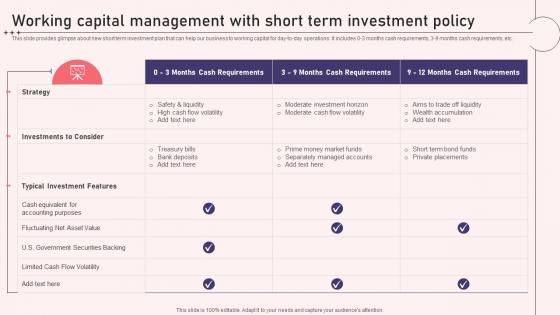 Working Capital Management With Short Term Reshaping Financial Strategy And Planning