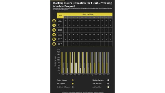 Working Hours Estimation For Flexible Working Schedule Proposal One Pager Sample Example Document