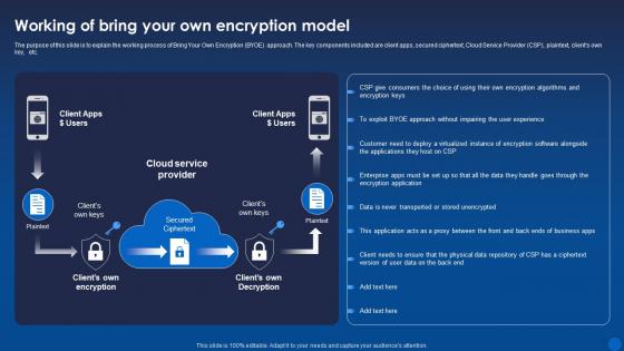 Working Of Bring Your Own Encryption Model Encryption For Data Privacy In Digital Age It