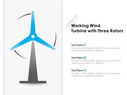 Working wind turbine with three rotors
