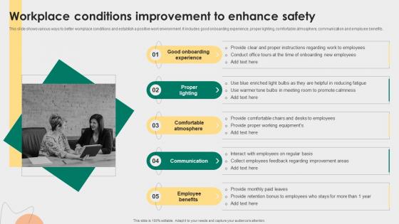 Workplace Conditions Improvement To Enhance Safety Employee Relations Management To Develop Positive