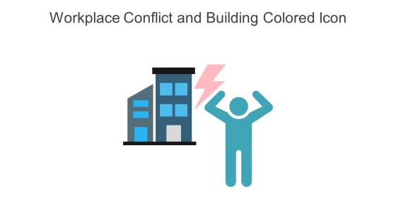 Workplace Conflict And Building Colored Icon In Powerpoint Pptx Png And Editable Eps Format