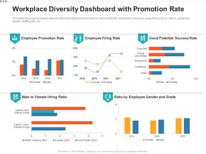 Workplace diversity dashboard with promotion rate