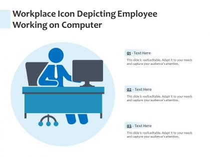 Workplace icon depicting employee working on computer