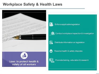 Workplace safety and health laws safety disputes ppt powerpoint presentation inspiration