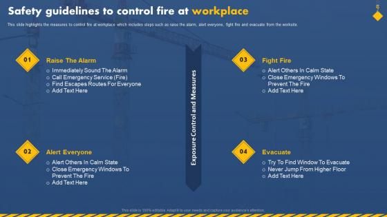 Workplace Safety To Prevent Industrial Hazards Safety Guidelines To Control Fire At Workplace