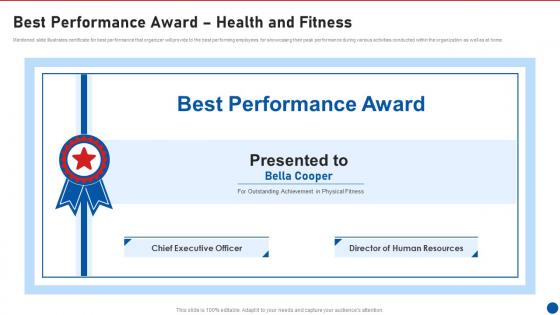 Workplace Wellness Playbook Best Performance Award Health And Fitness
