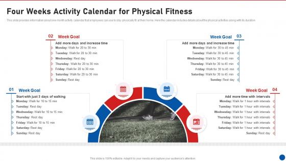Workplace Wellness Playbook Four Weeks Activity Calendar For Physical Fitness