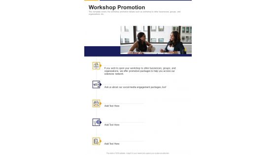 Workshop Delivery Proposal Workshop Promotion One Pager Sample Example Document