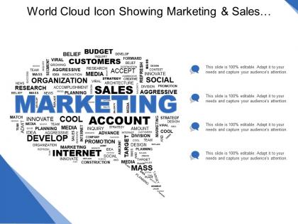 World cloud icon showing marketing and sales concept