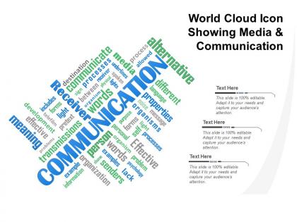 World cloud icon showing media and communication