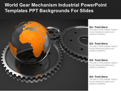 World gear mechanism industrial powerpoint templates ppt backgrounds for slides