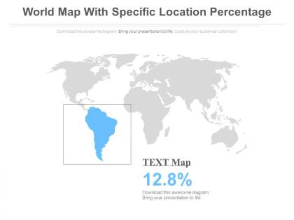World map with specific location percentage powerpoint slides