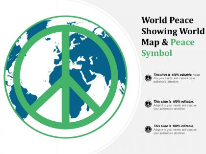 World peace showing world map and peace symbol