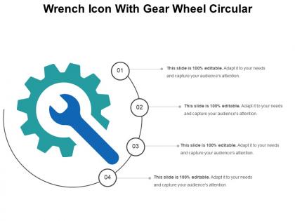 Wrench icon with gear wheel circular