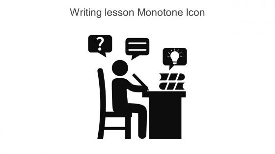 Writing Lesson Monotone Icon In Powerpoint Pptx Png And Editable Eps Format