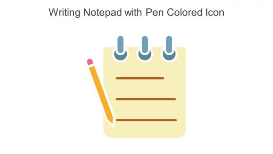 Writing Notepad With Pen Colored Icon In Powerpoint Pptx Png And Editable Eps Format