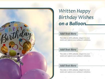 Written happy birthday wishes on a balloon