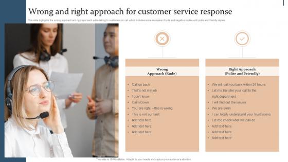 Wrong And Right Approach For Customer Service Response Action Plan For Quality Improvement In Bpo